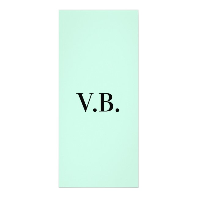 Simple solid colour add name text monogram  rack card (Front)