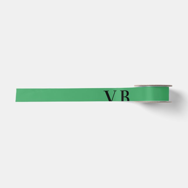 Simple solid colour add name text monogram  satin ribbon (Front)
