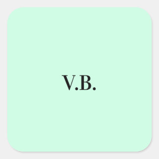 Simple solid colour add name text monogram  square sticker