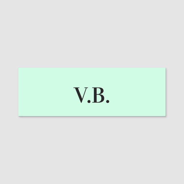 Simple solid colour add name text monogram tag (Front)