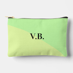 Simple solid colour add name text monogram yellow accessory pouch