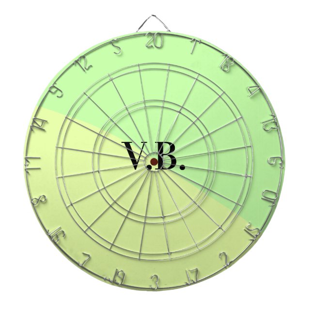Simple solid colour add name text monogram yellow  dartboard (Front)