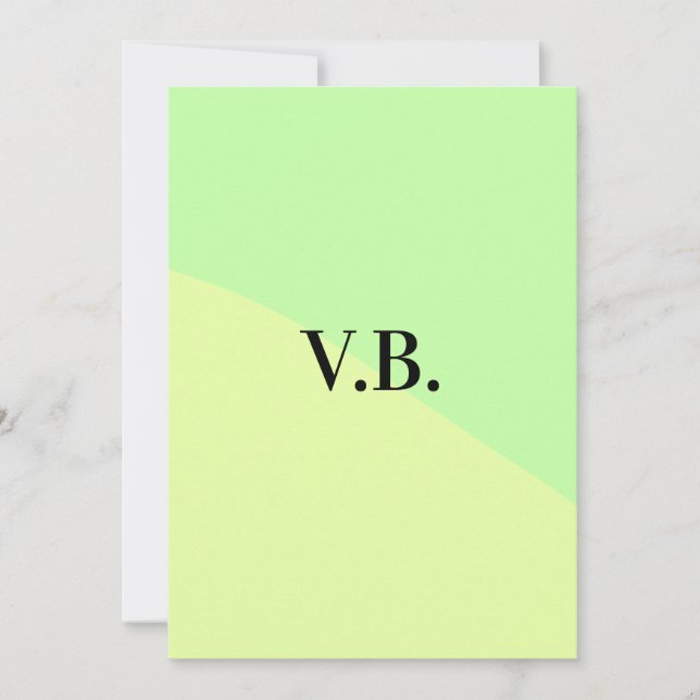Simple solid colour add name text monogram yellow  invitation (Front)
