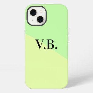 Simple solid colour add name text monogram yellow iPhone 13 case