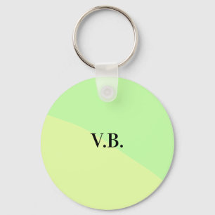 Simple solid colour add name text monogram yellow key ring