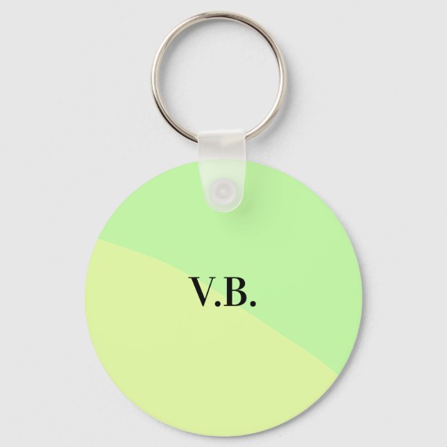 Simple solid colour add name text monogram yellow  key ring (Front)