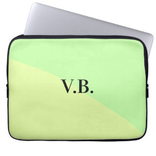 Simple solid colour add name text monogram yellow  laptop sleeve