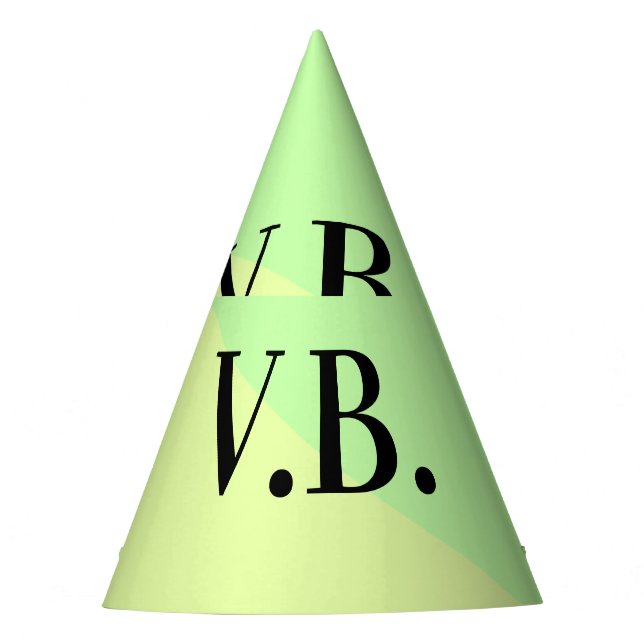 Simple solid colour add name text monogram yellow  party hat (Front)