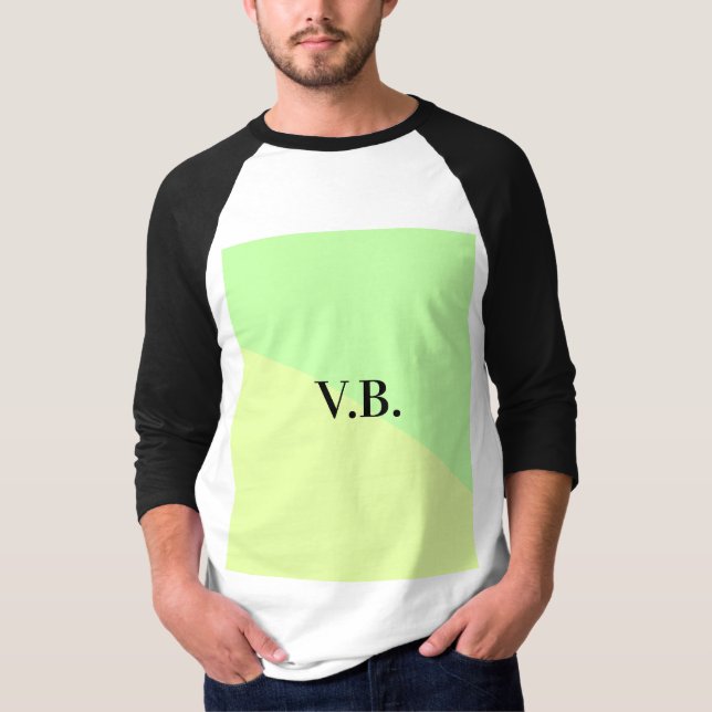 Simple solid colour add name text monogram yellow  T-Shirt (Front)