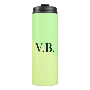 Simple solid colour add name text monogram yellow  thermal tumbler