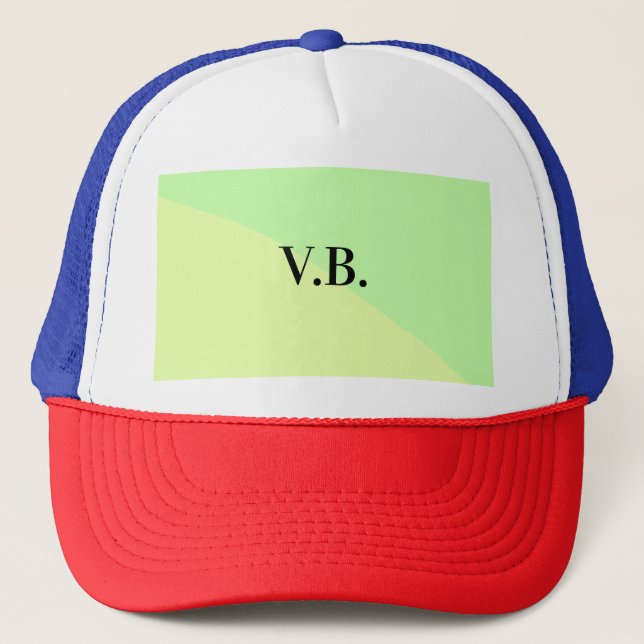Simple solid colour add name text monogram yellow  trucker hat (Front)