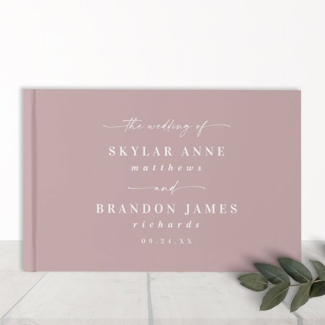 Simple Solid Colour Dusty Mauve Pink Wedding Guest Book (Creator Uploaded)