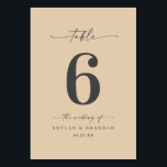 Simple Solid Colour Dusty Yellow Gold Wedding Table Number<br><div class="desc">Simple Solid Colour Dusty Yellow Gold Wedding Dinner Table Numbers. This modern chic Table Card is simple classic and elegant with a plain solid background colour and a pretty signature script calligraphy font with tails. Shown in the Chic Dusty Yellow Gold Colorway. Available in several colour options, or feel free...</div>