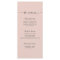 Simple Solid Colour Light Pastel Pink Wedding Menu