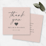 Simple Solid Colour Light Pink Wedding Thank You Card<br><div class="desc">Simple Minimalistic Solid Colour Light Pink Wedding Thank You Cards. This modern wedding or any event Thank You Card design is simple and minimal with a Plain Solid colour Background and trendy signature calligraphy script fonts. Add Your Custom text to the back side. Shown in the new Wedding Colour Palette....</div>