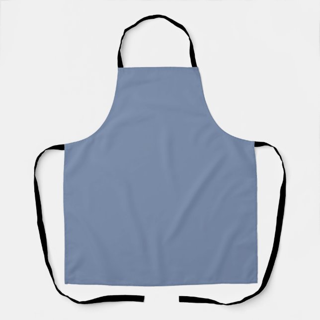 Simple solid colour plain slate blue apron (Front)