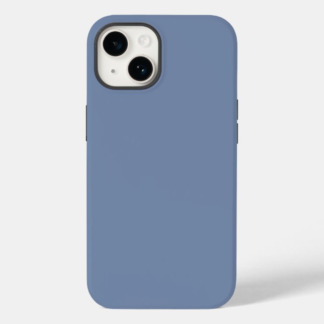 Simple solid colour plain slate blue Case-Mate iPhone case (Back)
