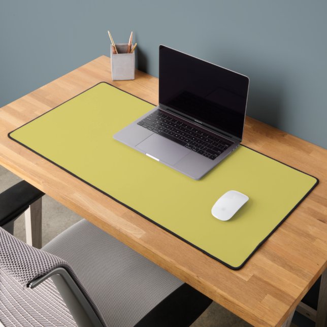 Simple solid colour plain Yellow Acacia Desk Mat (Office 2)