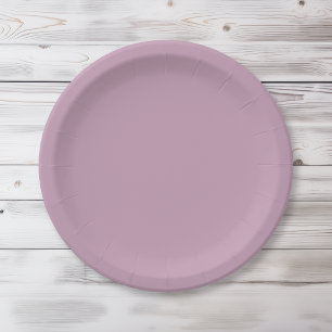 Simple solid mauve mist paper plate