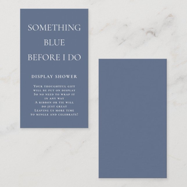 Simple Something Blue Before I do Display Shower Enclosure Card (Front/Back)