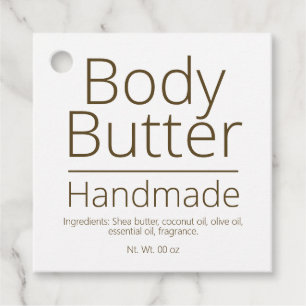 Simple Sophisticated Body Butter Business Hobby Favour Tags