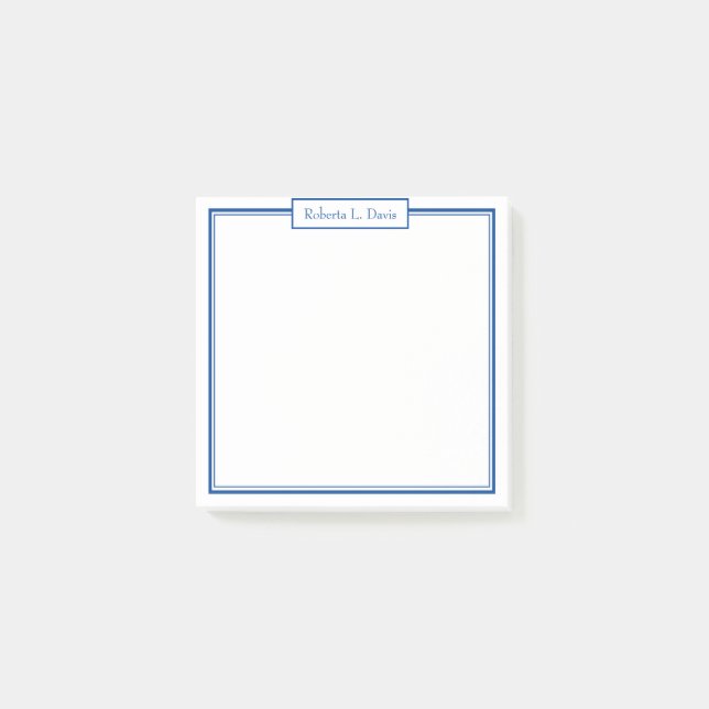 Simple sophisticated lines personalised custom post-it notes (Front)