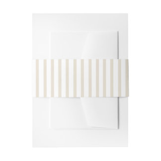 Simple Sophisticated Modern Tan and White Stripe Invitation Belly Band