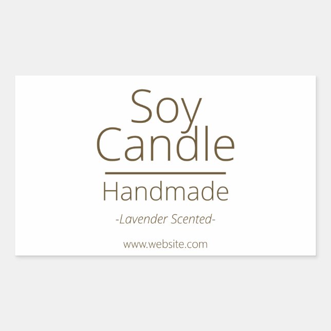 Simple Sophisticated Soy Candle Business Hobby Rectangular Sticker (Front)