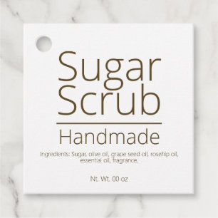 Simple Sophisticated Sugar Scrub Business Hobby Favour Tags