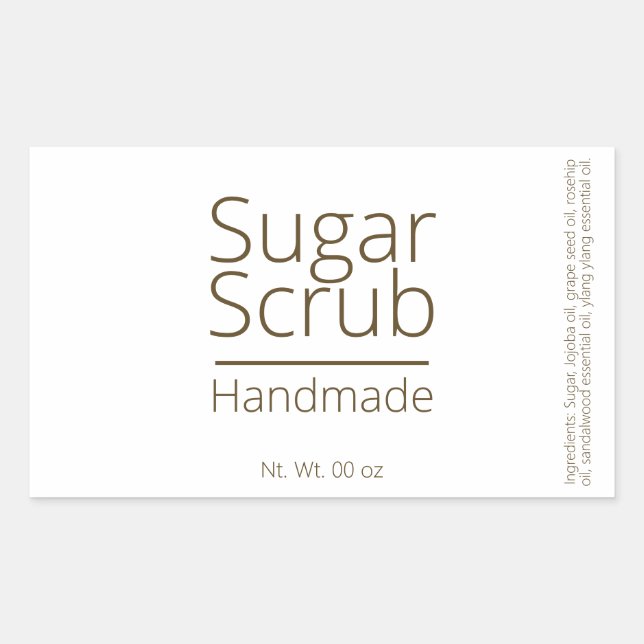 Simple Sophisticated Sugar Scrub Business Hobby Rectangular Sticker (Front)