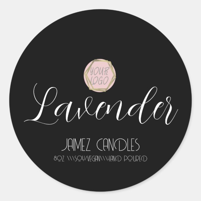 Simple Soy Vegan Candle Maker Black Logo Classic Round Sticker (Front)