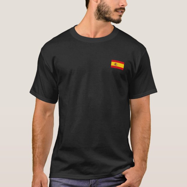 Simple Spanish Flag Pocket Style Emblem Spain T-Shirt (Front)