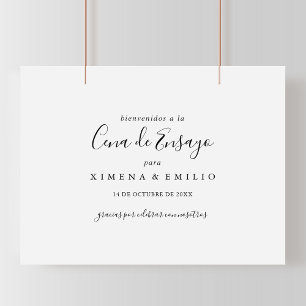 Simple Spanish Rehearsal Dinner Welcome Sign