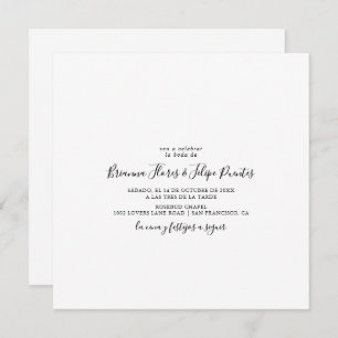 Simple Spanish Square Wedding Invitation