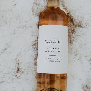 Simple Spanish Wedding Wine Labels