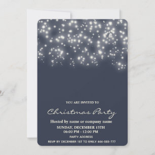 Simple sparkle luxury corporate Christmas party Invitation