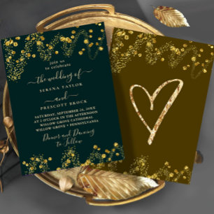 Simple Sparkly Budget Wedding Invitation