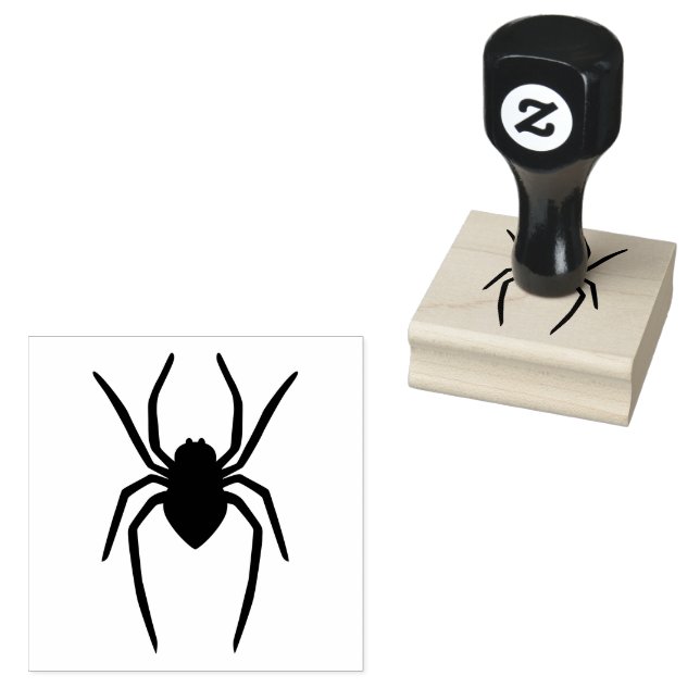 Simple Spider Insect Bug Silhouette Shape Rubber Stamp (Stamped)