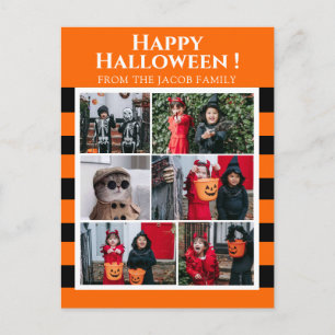 Simple Spooky Boo Strip happy Halloween 6 Photo Holiday Postcard