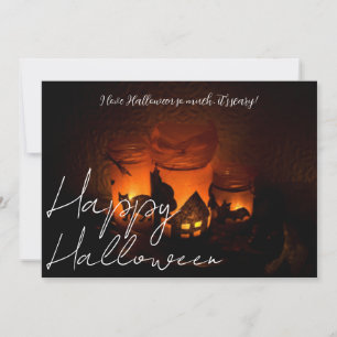 Simple Spooky dark Family Happy Halloween Holiday Card