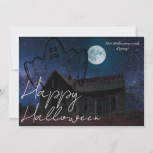 Simple Spooky dark Family Happy Halloween Holiday Card