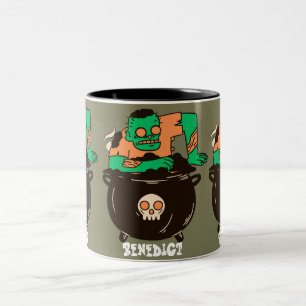Simple Spooky Halloween Family Ghouls Zombie Two-Tone Coffee Mug