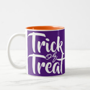 Simple Spooky Trick or Treat Halloween Family Two-Tone Coffee Mug