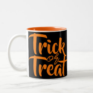Simple Spooky Trick or Treat Halloween Family Two-Tone Coffee Mug