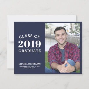 Simple Sporty Lettering Grad Photo Announcement