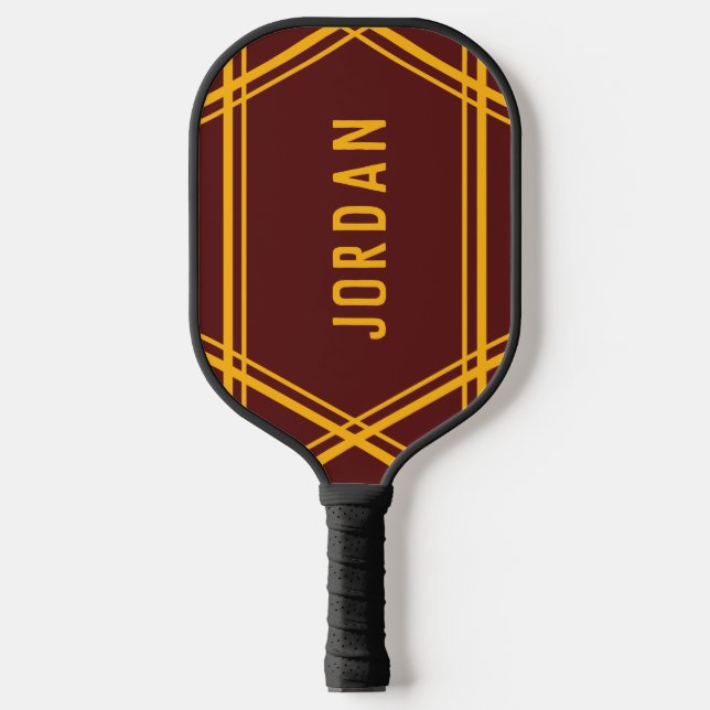 Simple Sporty Stripes Name Your Colour Left Handed Pickleball Paddle (Front)