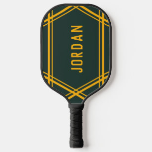 Simple Sporty Stripes Name Your Colour Left Handed Pickleball Paddle