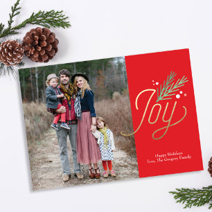 Simple Sprig Faux Foil Christmas Holiday Photo