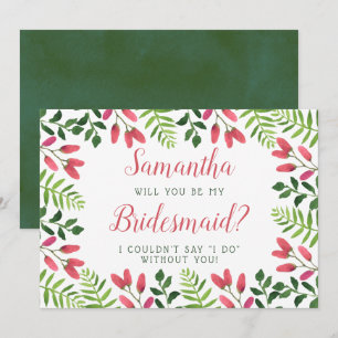 Simple Spring Blossom Will You Be My Bridesmaid? Invitation