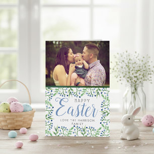 Simple Spring Blueberrie Custom Photo Happy Easter